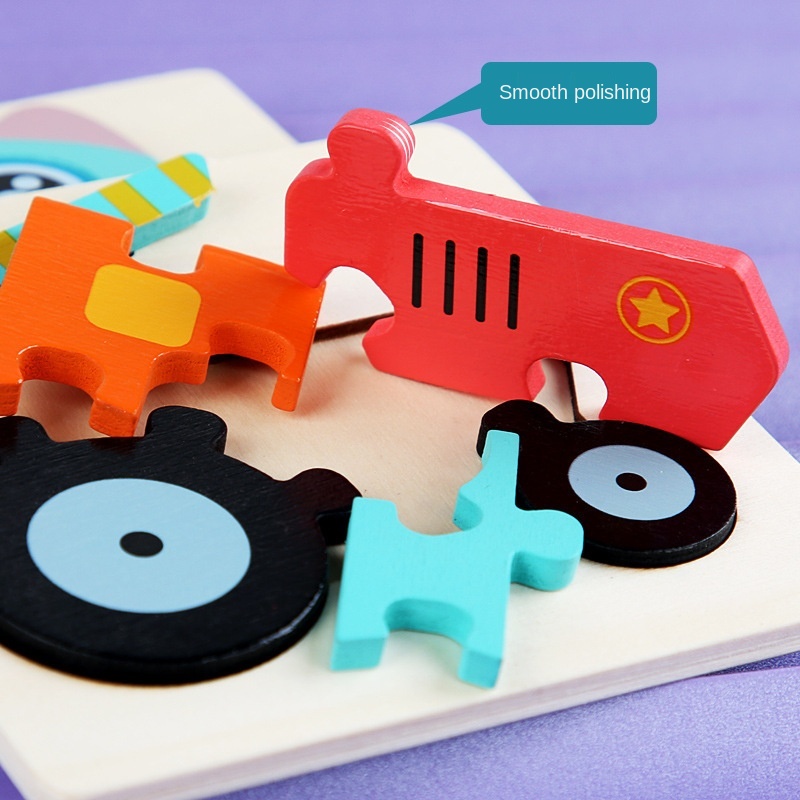 10.7cm/4.21in crianças colorido 3d quebra-cabeças montessori jogos dos desenhos animados animais quebra-cabeça do bebê brinquedos educativos de madeira para crianças