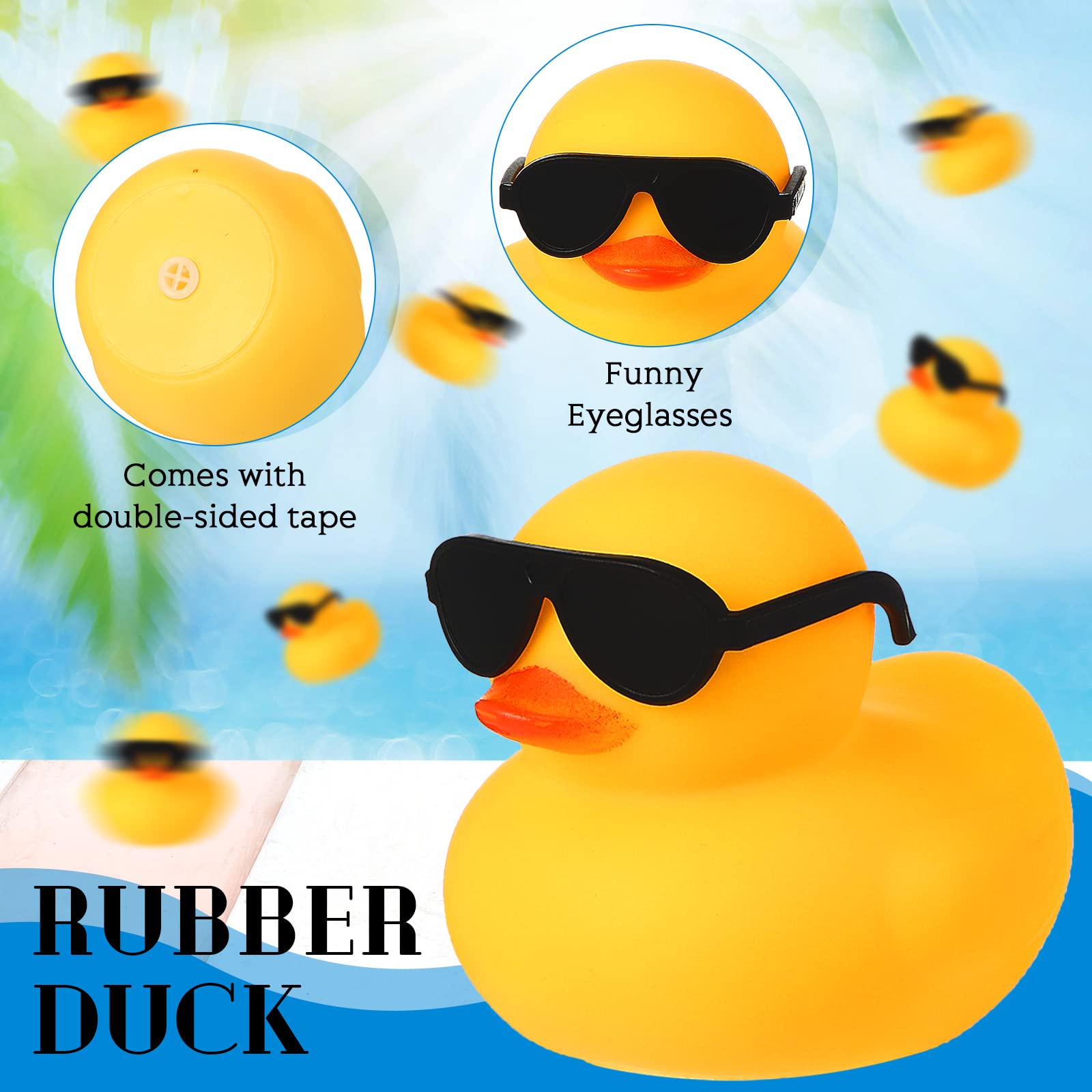 6/12/24P/48CS  Mini Rubber Ducks Duck Toys Mix Color Squeak and Float Ducks Toy for  Kids Party Birthday Supplies Rubber Duck