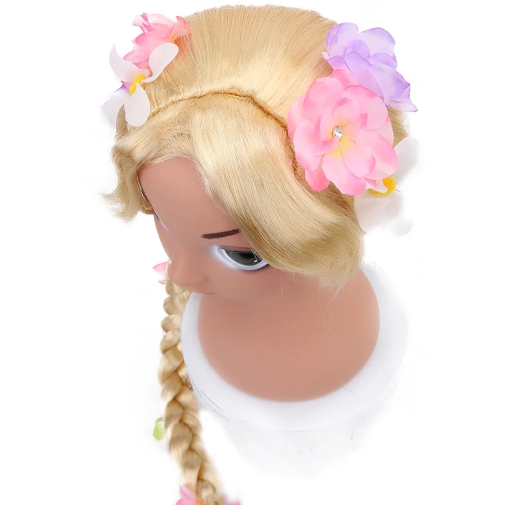 AICKER ロングブロンド ラプンツェル ウィッグ 子供用 - プリンセス ガール コスチューム コスプレ おとぎ話 ボール 三つ編みウィッグ ハロウィン クリスマス パーツ用