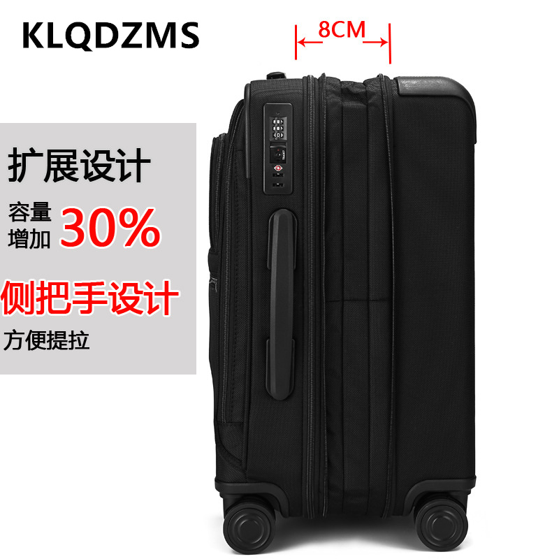 KLQDZMS 20"24Inch High-quality Suitcase Expandable Oxford Cloth Trolley Case Mute Universal Wheel Boarding Box Rolling Luggage