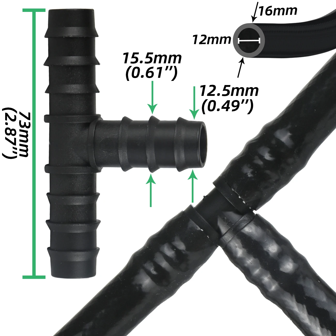 SPRYCLE 10 Chiếc 16Mm Khớp Nối Đầu Nối Thẳng Micro Tưới Nhỏ Giọt 1/2 ''Ống PE Lửng Ống Sửa Chữa Lắp Sân Vườn tưới Cây