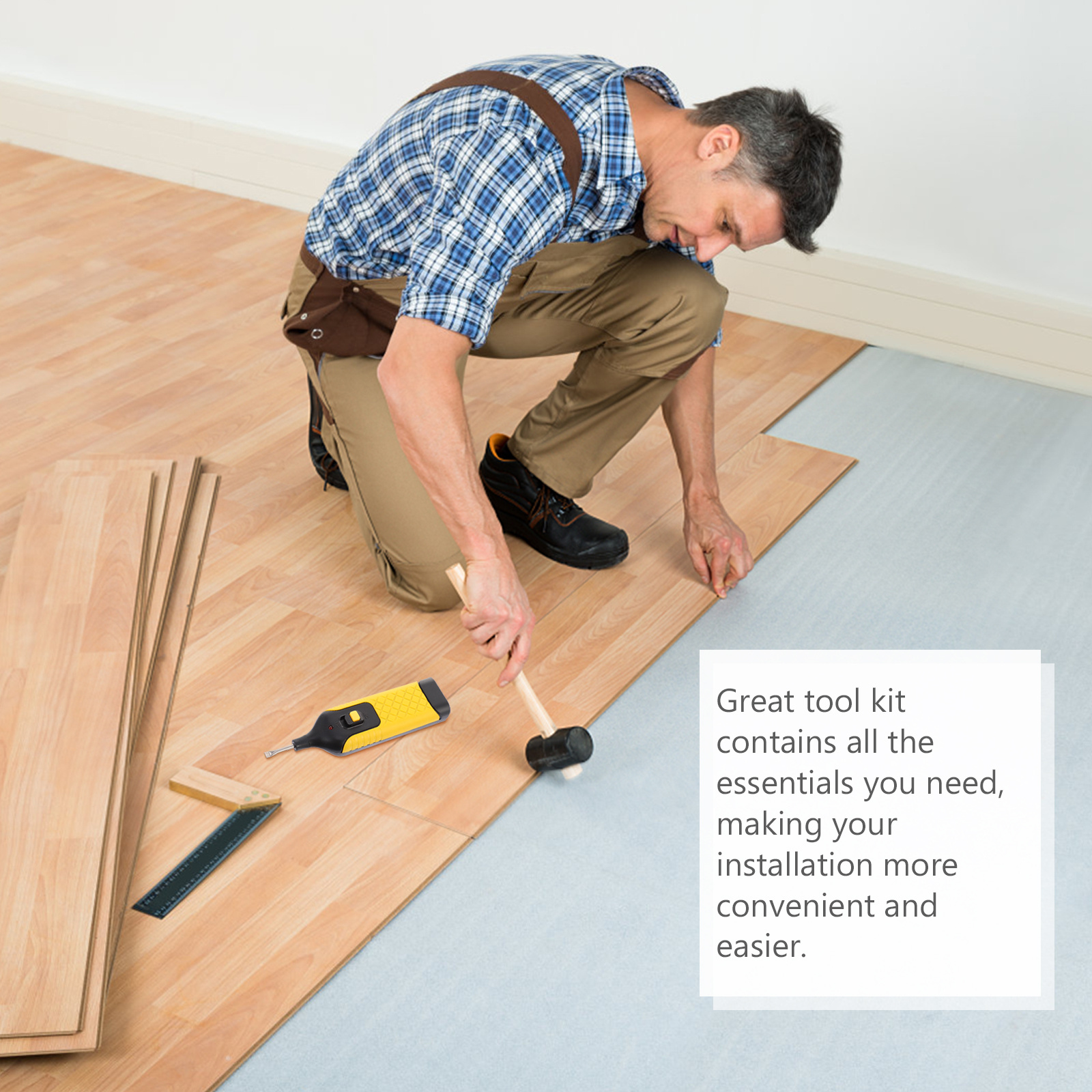 Kit de réparation de sol pour outil de Surface en bois stratifié, bloc de cire, boîte de rangement en fer électrique, espace