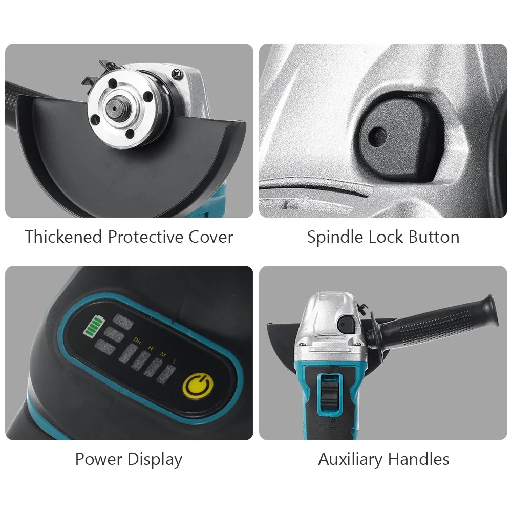 Desa eléctrica DGA404, amoladora angular eléctrica inalámbrica de 100MM, cortadora de velocidad Variable sin escobillas para batería Makita de 18V