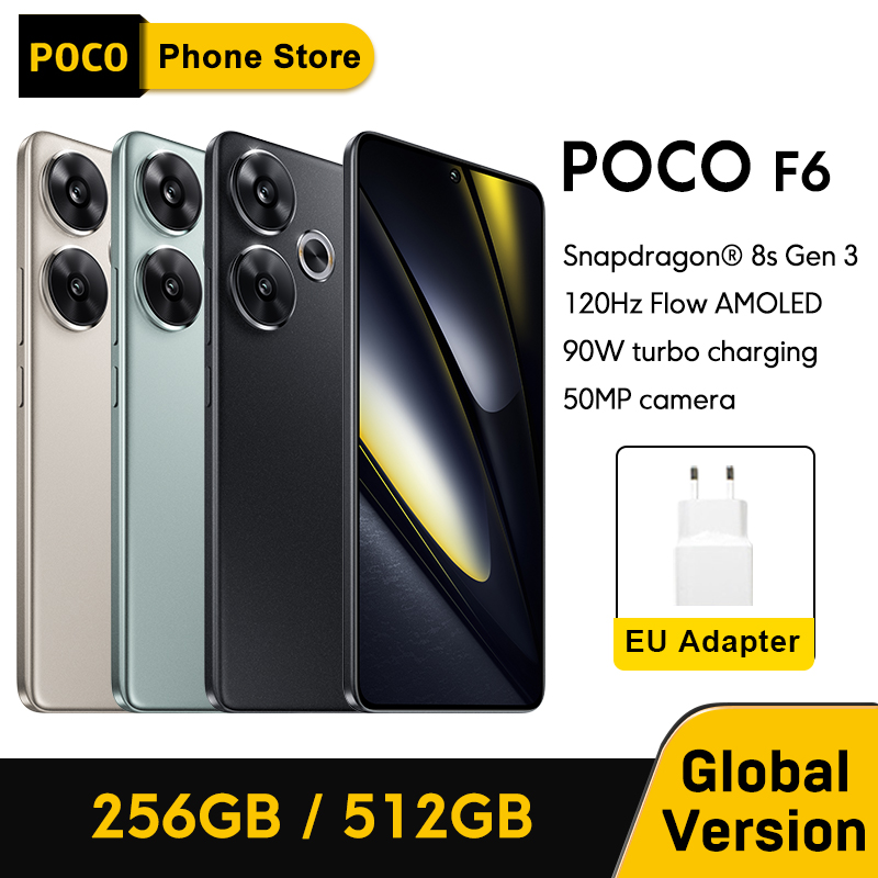 POCO F6 Smartphone Global Version Snapdragon®8s Gen 3 90W Turbo Charging 6.67" 1.5K 120Hz CrystalRes AMOLED DotDisplay NFC 5G