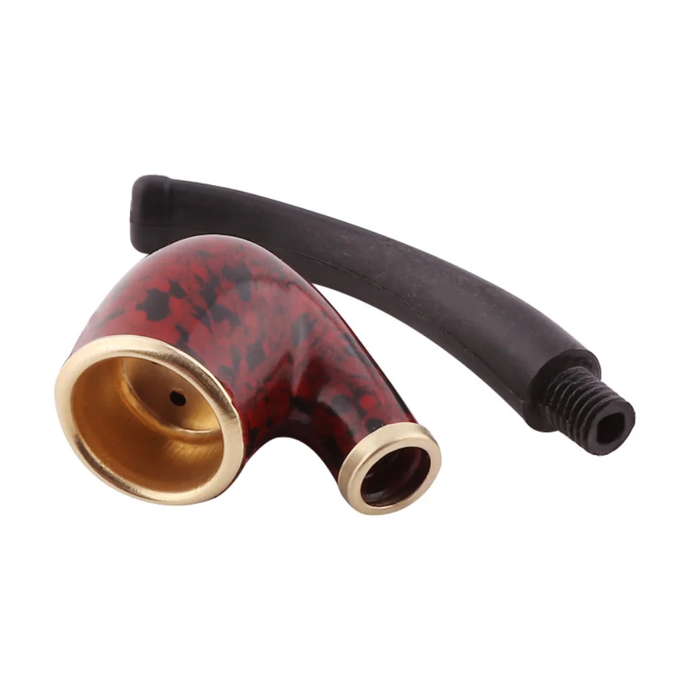 New Tobacco Pipe Resin Bent Pipe Cigarette Filter Handheld Cigar Tobacco Pipe Smoker Tool Mini Curved Smoke Beginner Smoking