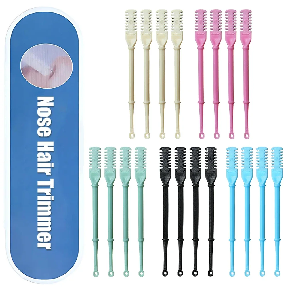 ที่ตัดขนจมูก 5 ชุด มีดโกนขนจมูก หมุนได้ 360 องศา เครื่องมือกำจัดขนจมูกแบบใช้มือ ใบมีดสองด้าน สำหรับผู้ชายและผู้หญิง
