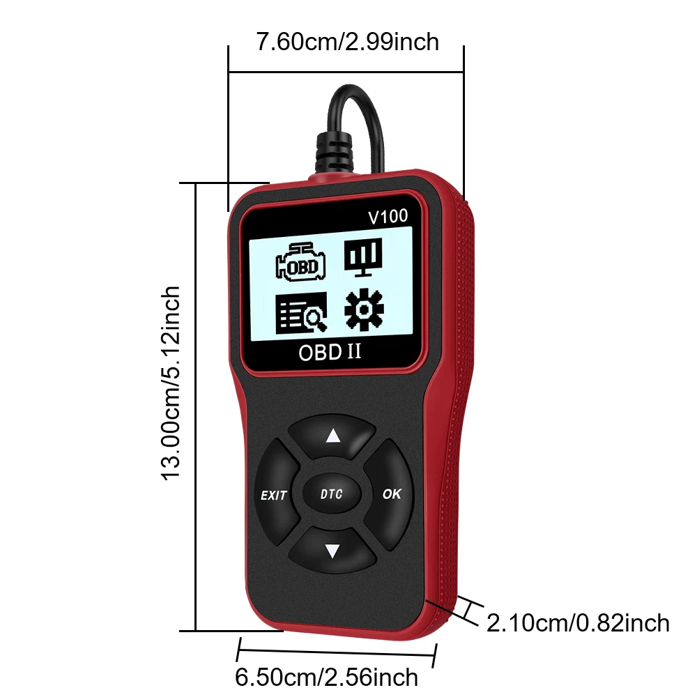 Ferramentas de diagnóstico de carro v100 obdii eobd acessórios automotivos universal plug and play display digital obd 2 scanner leitor de código obd2