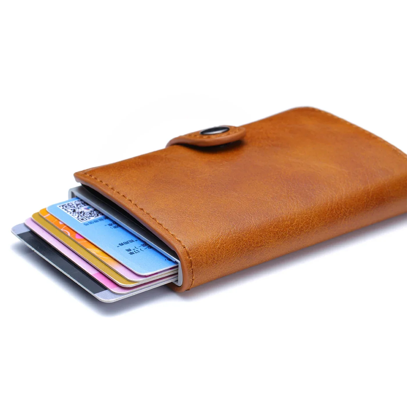 Rfid เยี่ยมชมผู้ถือบัตรเครดิตหรูหรากระเป๋าสตางค์สมาร์ทขนาดเล็กโลหะธุรกิจผู้ถือบัตรผู้หญิง Minimalist Walet สําหรับชาย