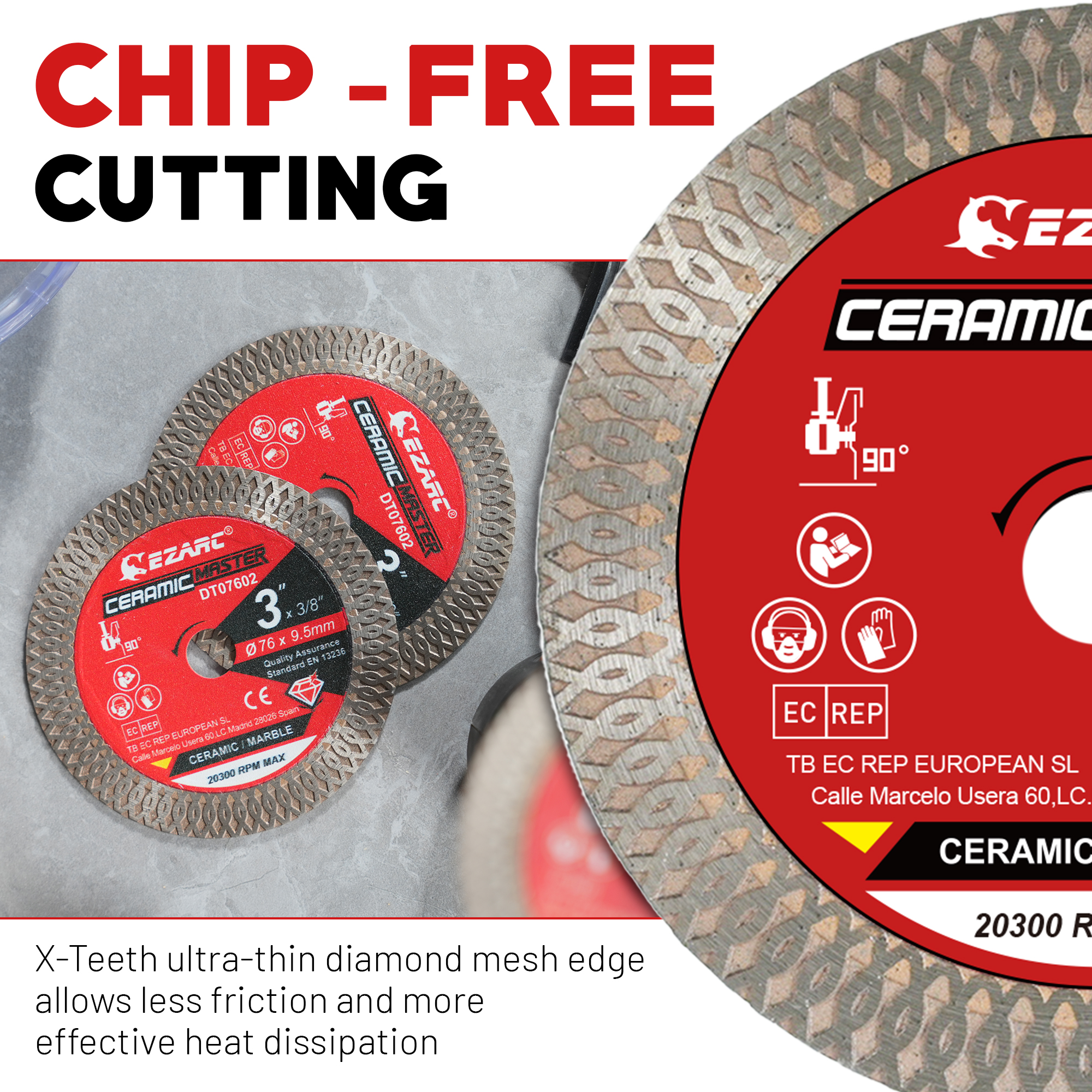 2 шт., 3 дюйма, супертонкие алмазные лезвия, алмазные пилы для угловой шлифовальной машины, лезвие для плитки, гладкая резка фарфора, керамики, мрамора