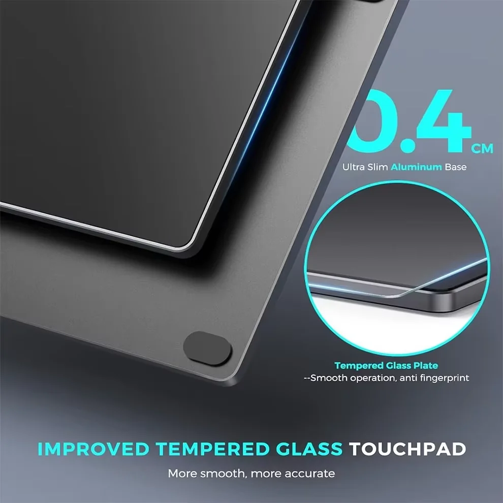 Jomaa Wired Trackpad Muti-Touch, Touchpad mit hochpräzisem USB-Touchpad für Windows 7/10/11 Laptop Notebook PC Computer, Schwarz