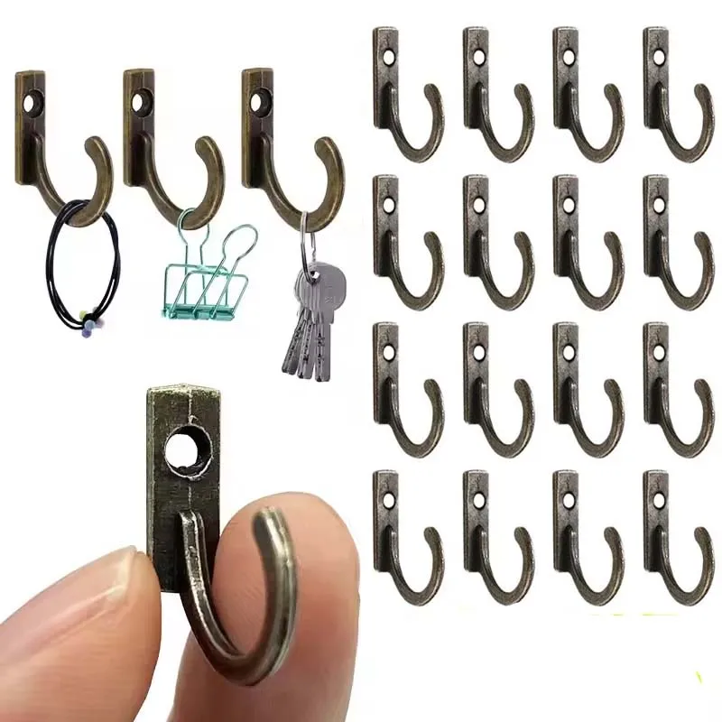 10 pçs ganchos vintage cabide de parede fivela curvada chifre bloqueio fecho gancho para caixa de jóias de madeira móveis decoração para casa