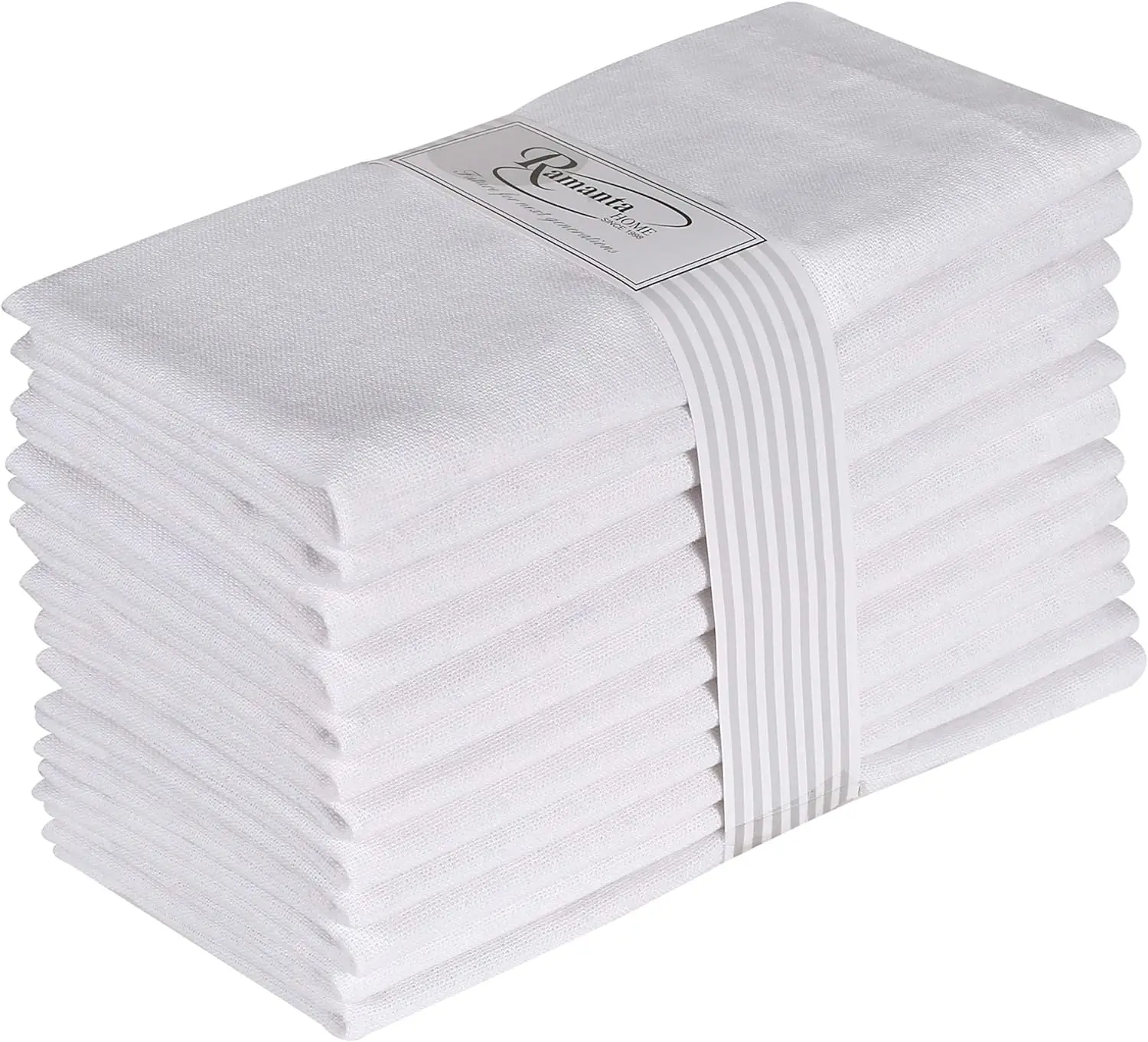 Servilleta de cena 100% algodón de 6 piezas, servilleta blanca, suave, absorbente, cómoda, ideal para eventos y uso regular