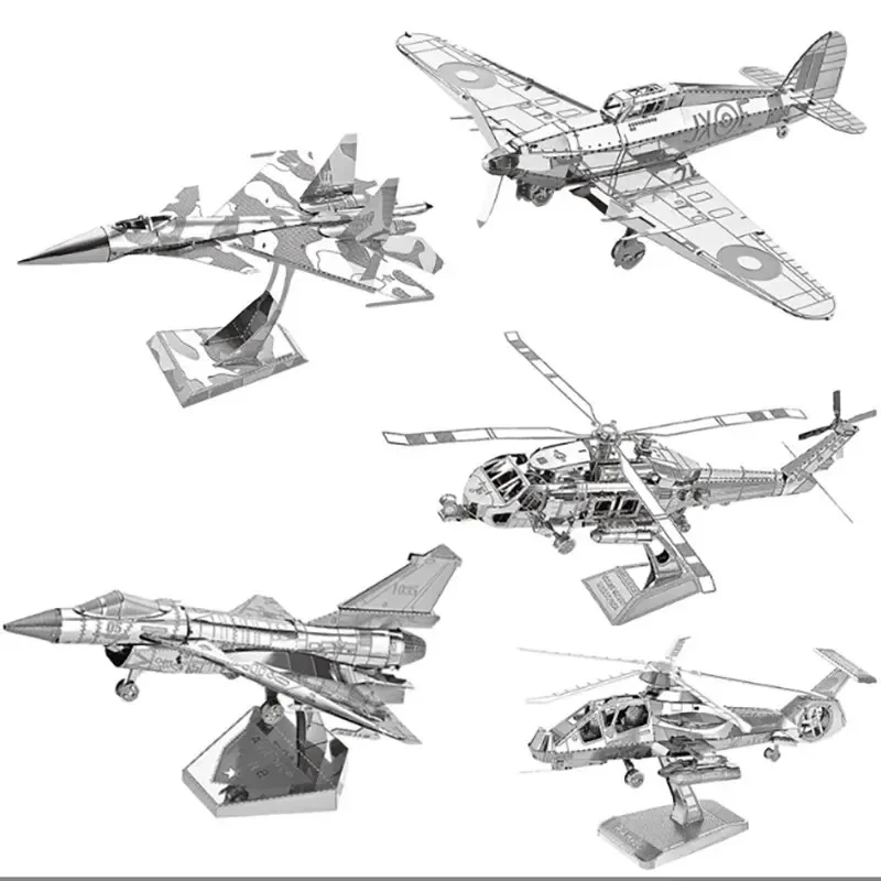 Kit de Puzzle en métal 3D d'avion, bricolage, puzzle découpé au Laser, jouet pour enfants