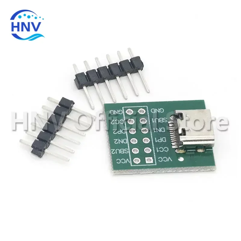 1 Chiếc USB TYPE-C Để Chấm PCB Cổng Kết Nối Pinboard Thử Nghiệm Ban Hàn Nữ Chân Kim Đầu Adapter