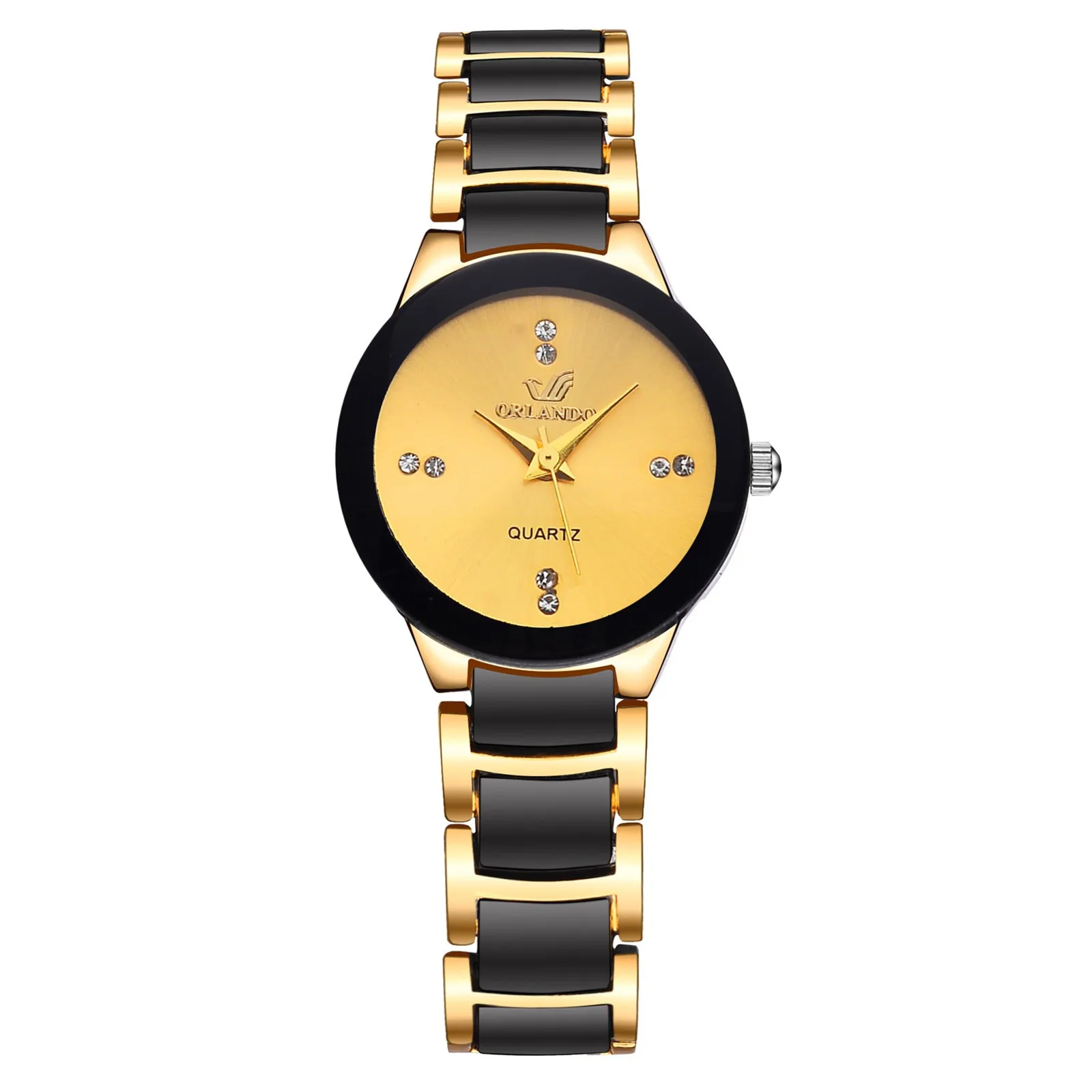 Par de relojes de lujo para mujer, relojes de acero inoxidable informales para amantes, relojes de pulsera femeninos