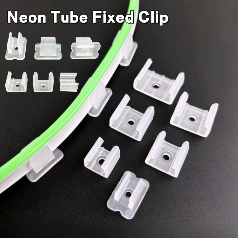 20/50/100 stücke LED Neon Streifen Festen Clip Kunststoff Stecker 6/10/20mm Flexible silikon Rohr Halter Streifen Lichter Schnalle Zubehör
