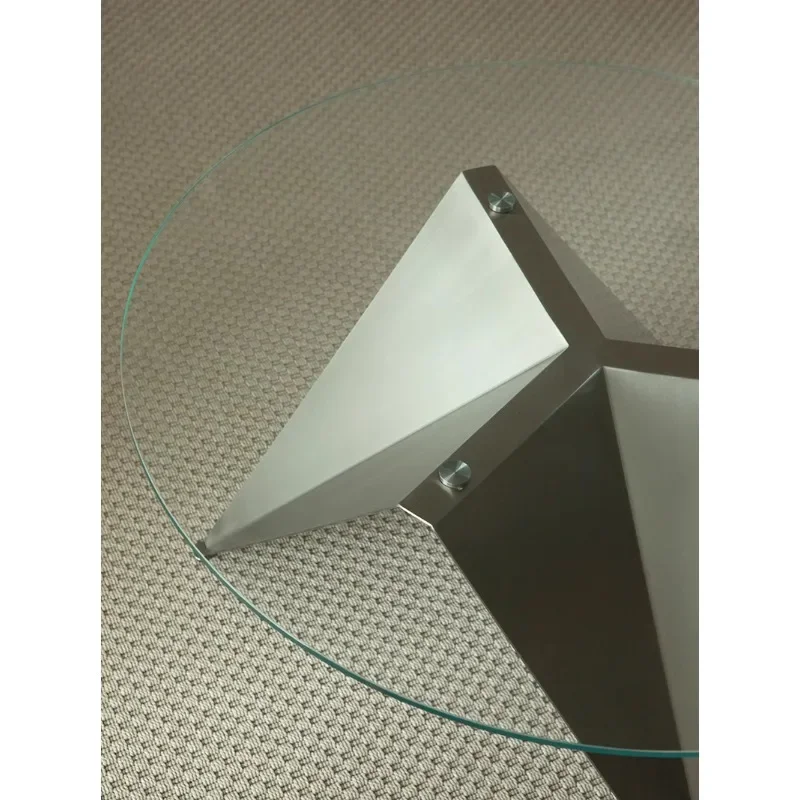 Metall Edelstahl Glas runden einfachen Couch tisch