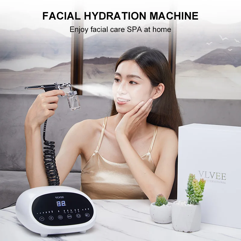VLVEE Professional Face Hydration อุปกรณ์ 3 Gears ปรับแรงดันสูง ให้ความชุ่มชื้นแก่ผิว เดสก์ท็อปมือถือสเปรย์ปืน HomeUse