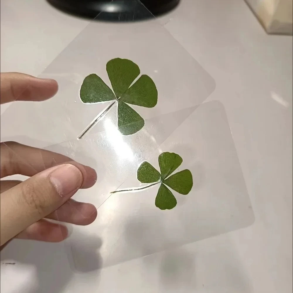 5/10Pcs Emulation Lucky Printing Clover โปสการ์ดโปร่งใส Ideal for Bookmarks และ Decorations Perfect ของขวัญ