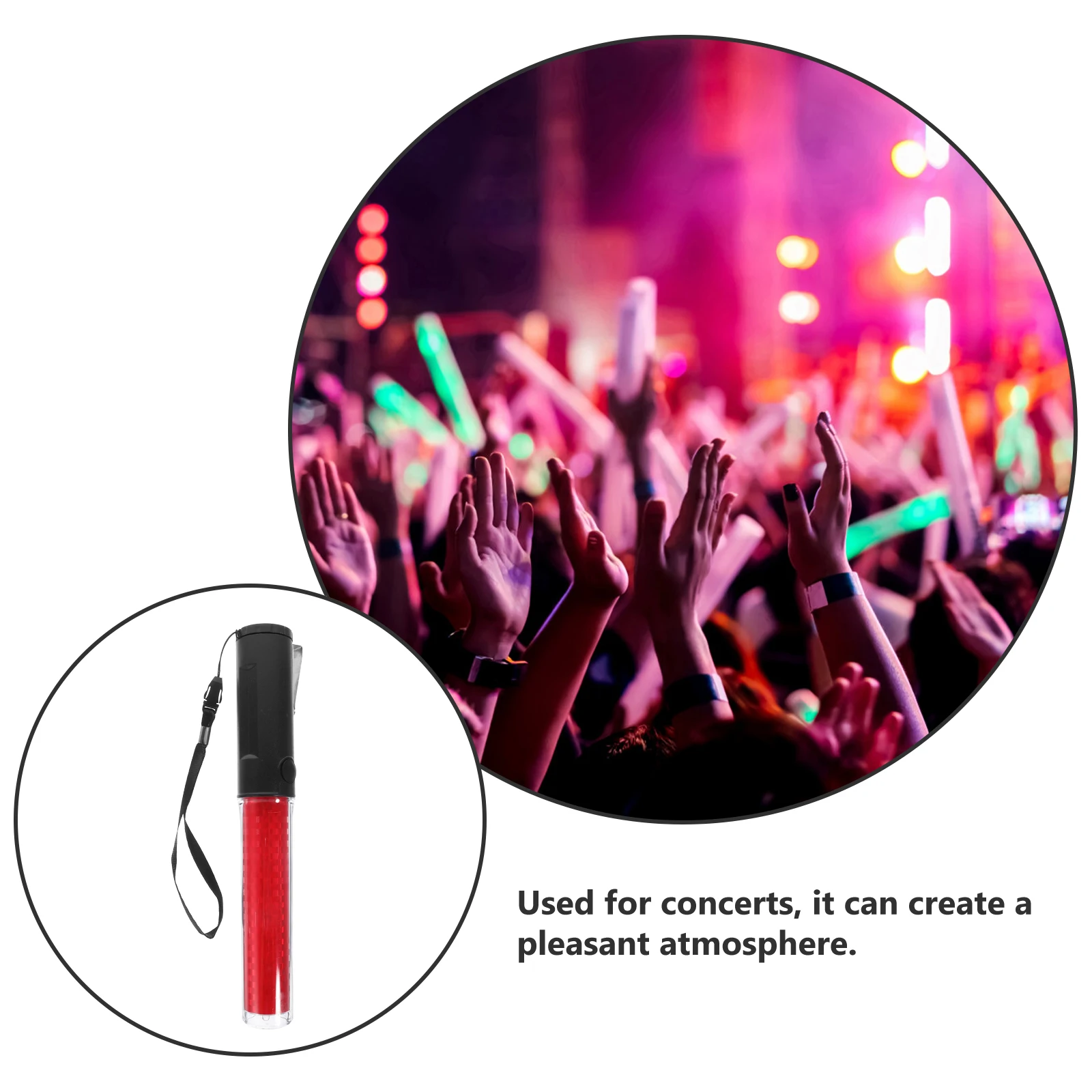 LED Warning Light 26cm Red Traffic Glow Stick for Concert Party Reusable Luminous Evacuation Signal Lamp