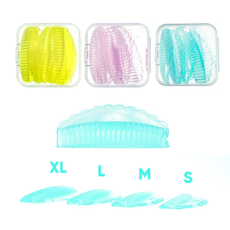 4 pares de almohadillas de laminación permanente de pestañas de silicona, Kit de varillas de elevación de pestañas reutilizables, herramientas aplicadoras de rizador de extensión de pestañas 3D