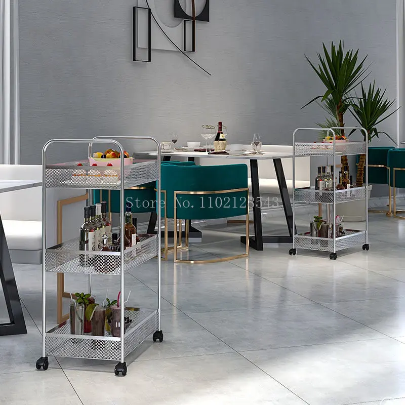 ความงามรถเข็น Rack ล้อร้านตัดผมเล็บพิเศษรถเข็นเครื่องมือขนมขบเคี้ยว Rack Bar Cart สำหรับห้องครัว rolling