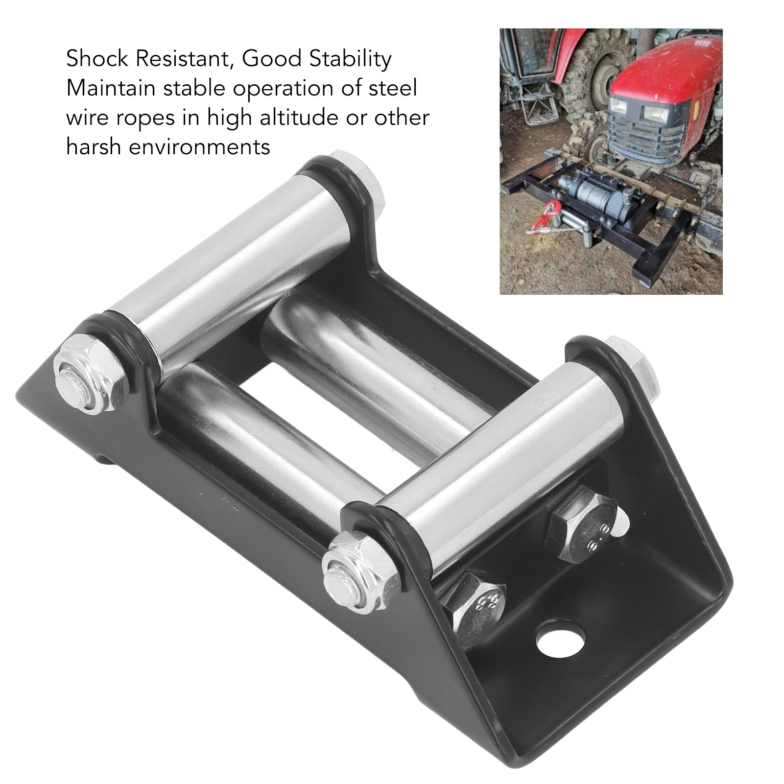 Alta Resistência Winch Roller, Aço Fairlead, Cable Guide, 4 Way, 4500LB