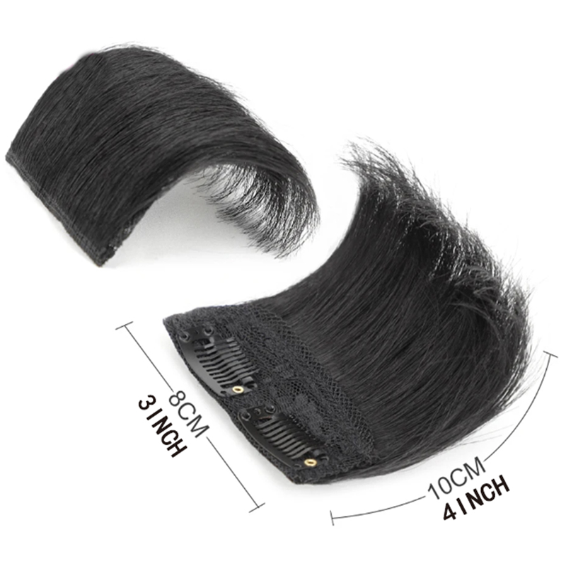 Almohadilla recta corta sintética de 10cm, extensión de cabello Invisible, forro de pelo, cubierta lateral superior, postizo para mujer