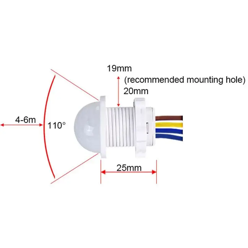 Mini sensor de movimento pir interruptor de luz ac 110v-240v corpo humano pir detector infravermelho automático ligar/desligar interruptor inteligente sensor lâmpada noturna