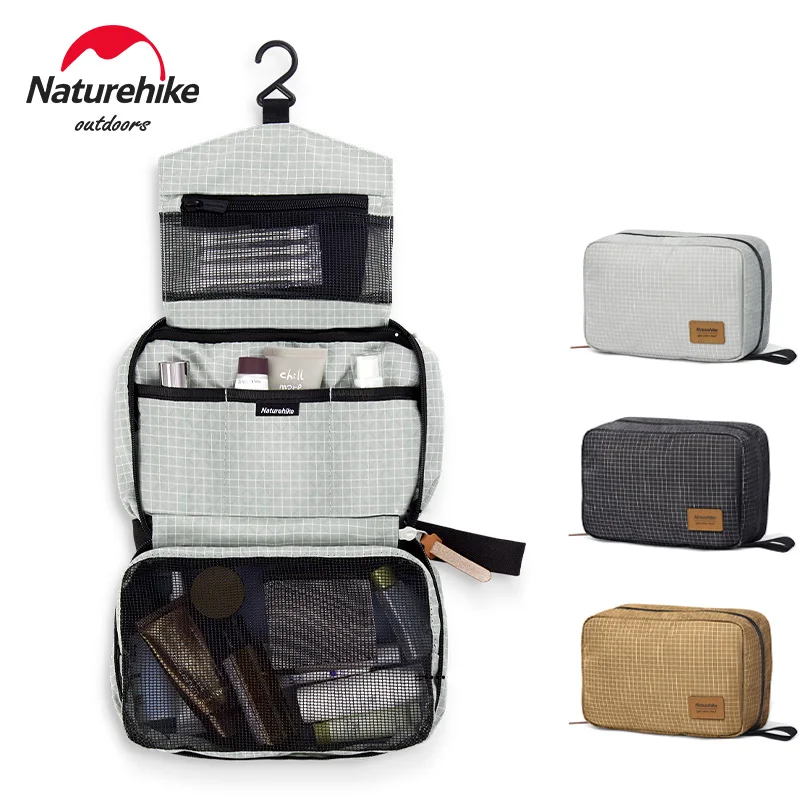 Naturehike SN03 Дорожная подвесная сумка для туалетных принадлежностей Водонепроницаемая косметичка для хранения ПВХ Влажная и сухая отдельная сумка Сумка для кемпинга и пешего туризма