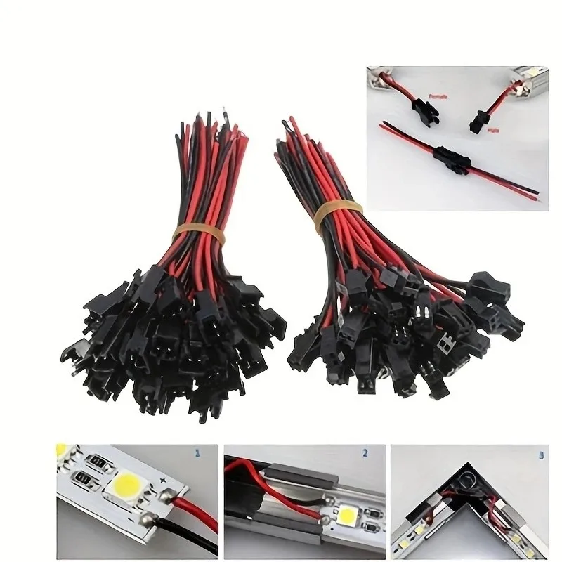 10Pairs 2pin SM JST 10cm Cable Female/Male Connectors for Led Strip RGB 5050 3528
