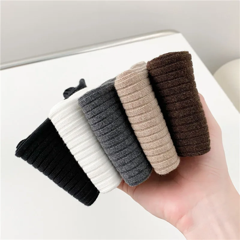 Calcetines hasta la rodilla de Color sólido para mujer, medias largas informales de estilo pijo a la moda, calcetines cómodos de algodón Kawaii para escuela femenina