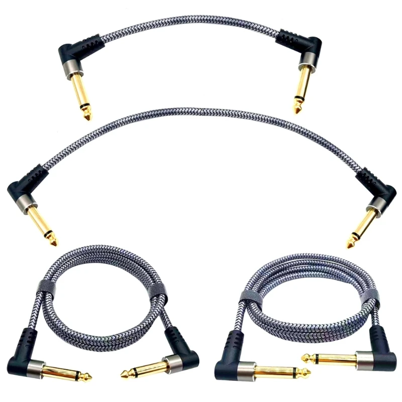 Y1UB Đàn Guitar Miếng Dán Cáp Nhạc Cụ Kết Nối Góc Bàn Đạp Ghi Ta Cáp Tác Dụng Cáp Tiếng Ồn Thấp Che Chắn Cáp Dẫn
