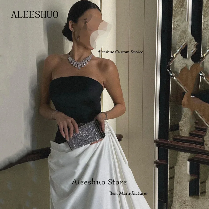 Aleeshuo เซ็กซี่ซาอุดีอาระเบียผู้หญิงชุดราตรี A-Line ชุดราตรีชุดราตรีอย่างเป็นทางการแขนกุดที่กําหนดเอง