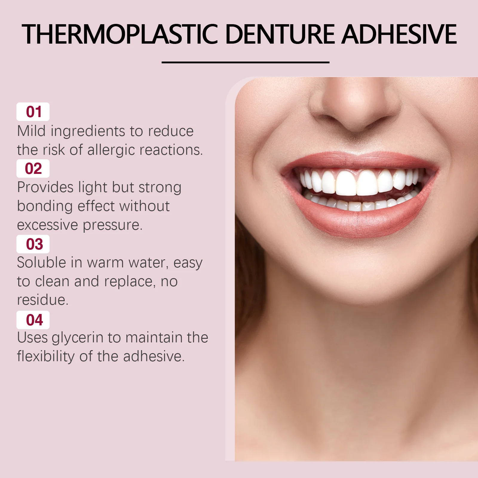เทอร์โมพลาสติกฟันปลอม Fixing กาวติดทนนาน Fixative ป้องกันฟันปลอมคลายปรับปรุง Comfort Denture Care กาวแข็ง