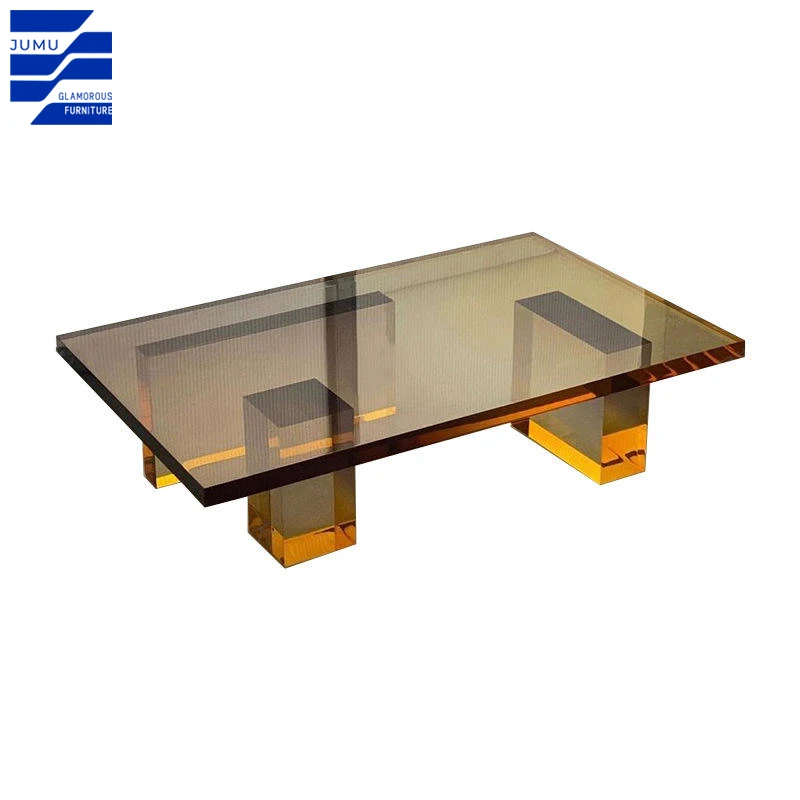 Móveis glamurosos, mesas de centro modernas e minimalistas com gradiente acrílico para casa ou mesa de sofá lateral de jantar