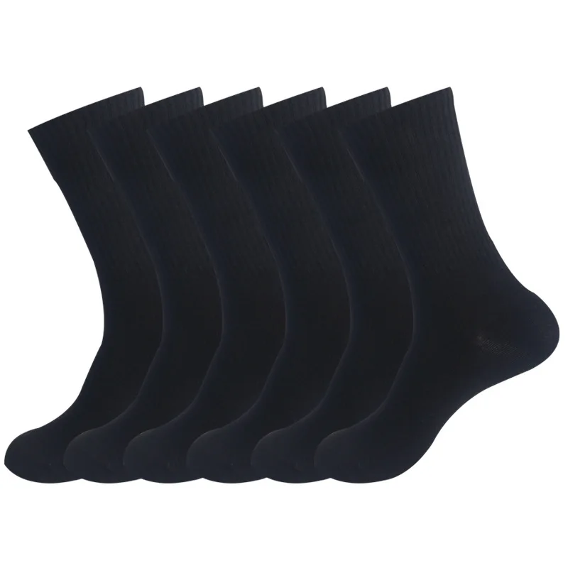 Calcetines largos de algodón Unisex, calcetín desodorante antibacteriano de alta calidad, Color blanco y negro, ideal para oficina, deporte y negocios, 1 par