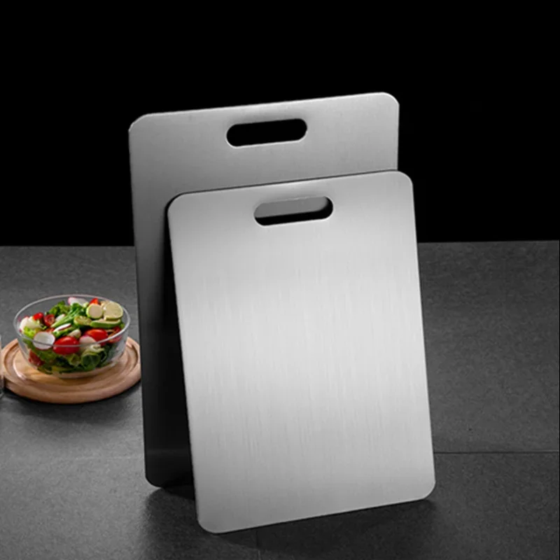 Tabla de cortar de acero inoxidable engrosada, tabla de cortar antibacteriana a prueba de moho para cocina, tabla para cortar frutas y verduras, tabla para amasar masa