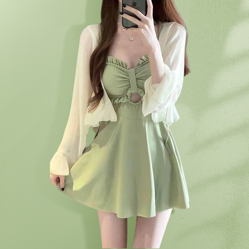 Maillot de bain une pièce à volants pour femmes, Monokini, ensemble de maillot de plage élégant pour femmes, avec bordure à volants, Monokini pour les vacances