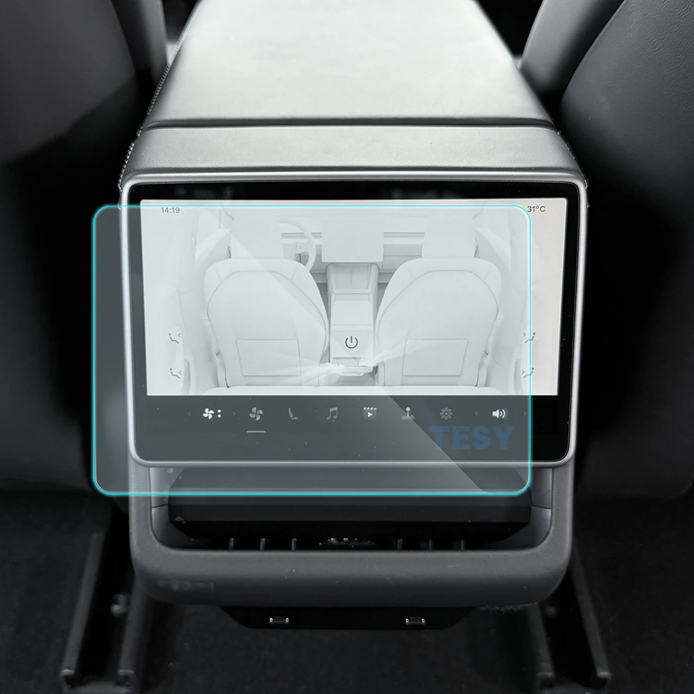 Folia ochronna ze szkła hartowanego dla nowej Tesla Model Y Launch 2025 Model 3 Highland 2024 Rear Row Center Control Protective