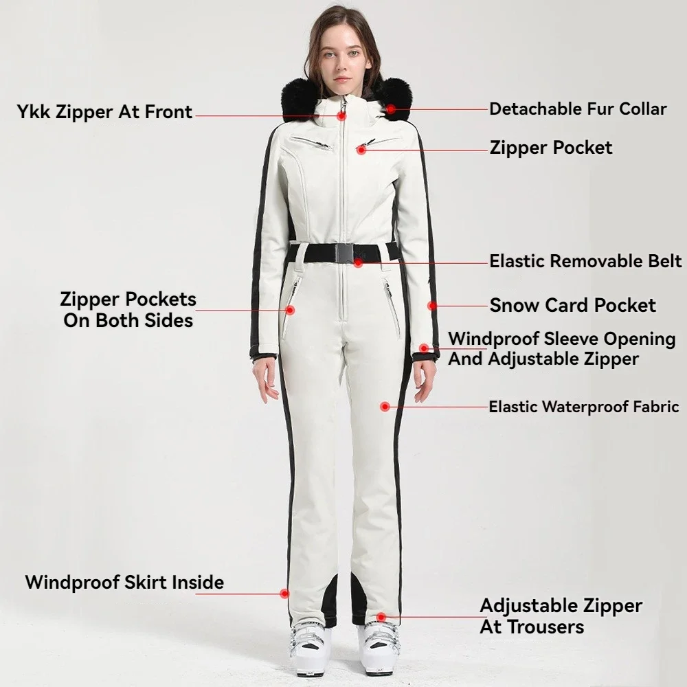 Vrouwen Slim Fit Skipak Dames Warm Snowboard Winddichte Overalls Outdoor Waterdichte Ski Jumpsuit Winter Nieuwe Eendelige Kleding