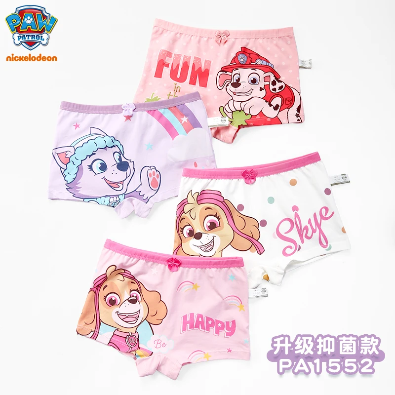 4 pezzi genuino Paw Patrol Skye ragazza bambini biancheria intima di cotone stampa mutandine bambini mutandine corte mutande slip per ragazze mutandine