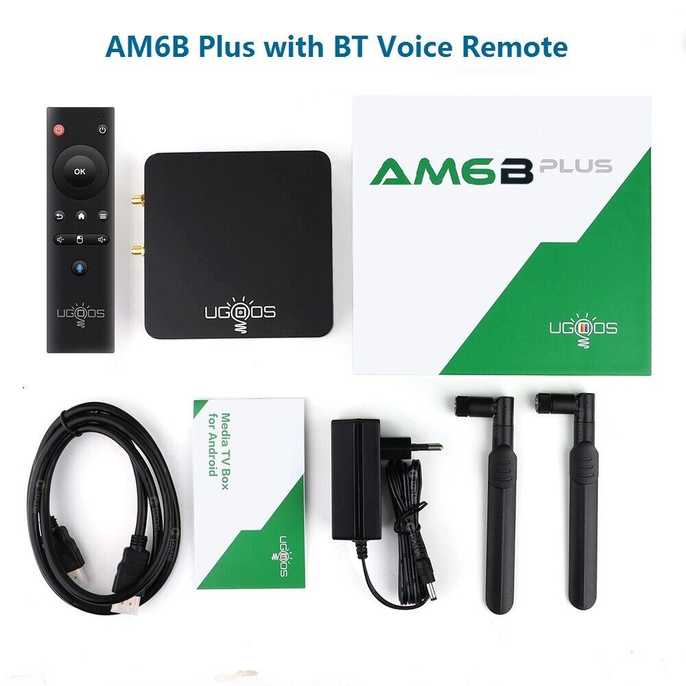 Ugoos AM6B Plus WIFI6 Amlogic S922X-J 2,2 ГГц Android 9 ТВ-приставка LPDDR4 4 ГБ ОЗУ 32 ГБ ПЗУ 4K Медиаплеер 2,4/5G 1000M Телеприставка