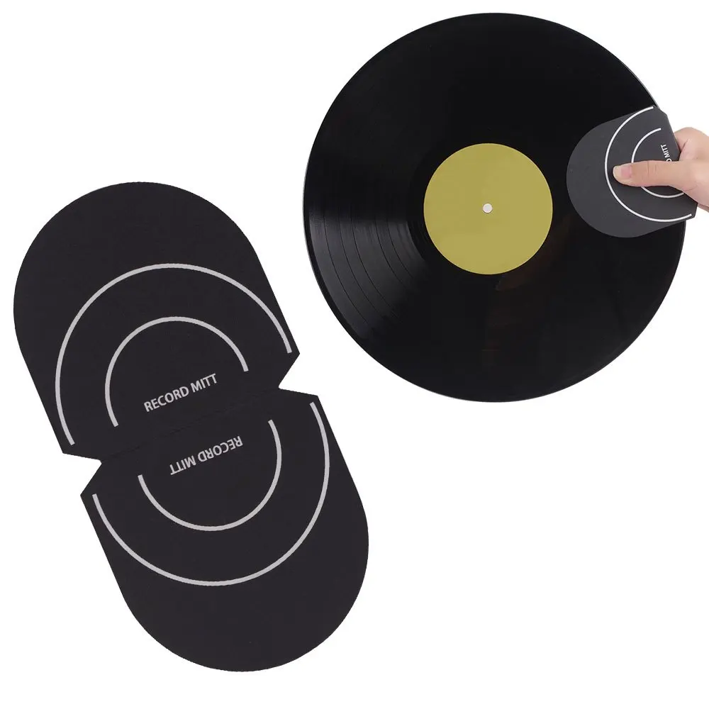 Anti Static Record Mitten & Handler - Record Player Accesories with Soft Microfiber Material, Protect Against Scratch & Dirt