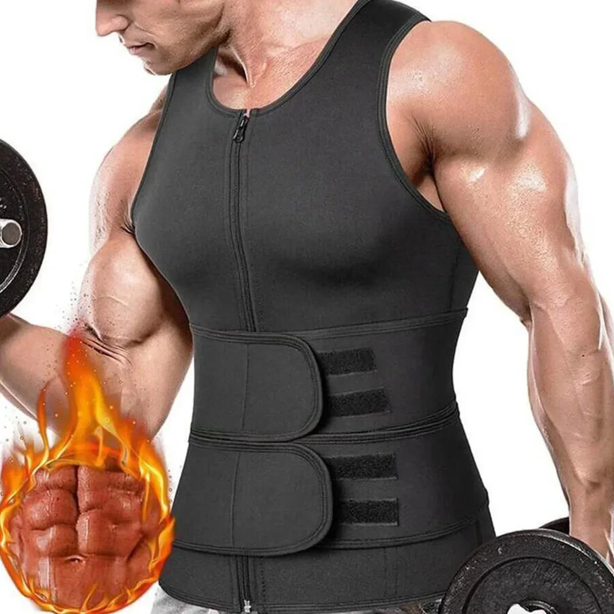 Compressiezweet voor heren Saunavest Nieuw afslankpak voor studenten Tailleriemen Body Shaper tanktop voor training Fitness Gym