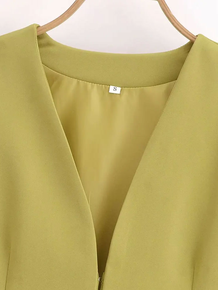 Taillierter Damen-Blazermantel mit Gürtel, V-Ausschnitt, lange Ärmel, Damenoberbekleidung, schicke Oberteile, modisch