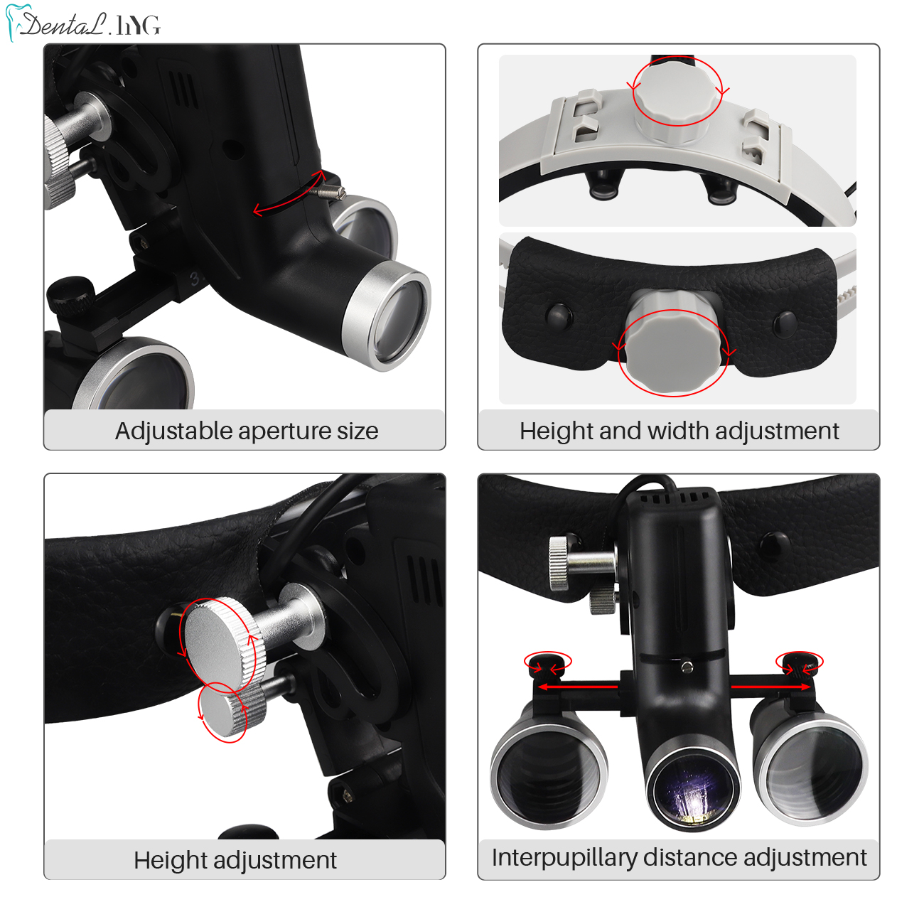 Lupas dentales 2,5X 3,5X faro quirúrgico 5W faro ORL inalámbrico lupa Dental lupa de odontología lámpara quirúrgica ﻿