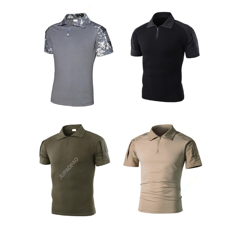 Camiseta tática de manga curta masculina, camiseta esportiva ao ar livre, secagem rápida, caminhadas, combate, roupa respirável de camo, venda quente
