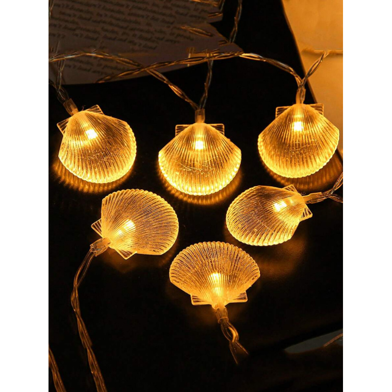 LED Seashell String Light Wall Decoration, Home Room Decor Light Camping Atmosphere Light Bedroom & Party Decoration Home Decor