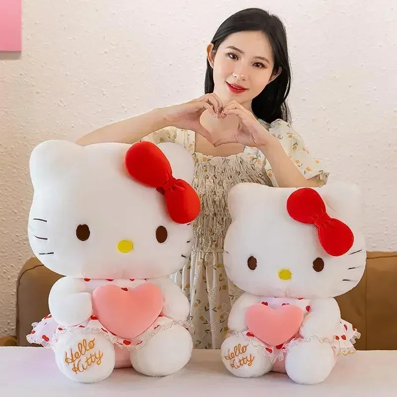 ใหม่ Miniso sanrio การ์ตูนอะนิเมะ Sheer ชุดตุ๊กตา Plush ใหญ่น่ารักตกแต่งห้องตุ๊กตาของเล่นหมอนนอน Kawaii นุ่มของเล่น